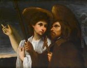 Saint Francis Of Paola With An Angel by Annibale Carracci