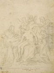 Der Auferstandene Christus Von Heiligen Umgeben by Annibale Carracci