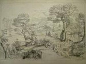 Figures In An Extensive Landscape by Annibale Carracci