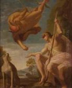 Mercurio Porge A Paride Il Pomo D'oro by Annibale Carracci