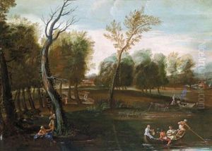Paesaggio Fluviale Con Figure by Annibale Carracci