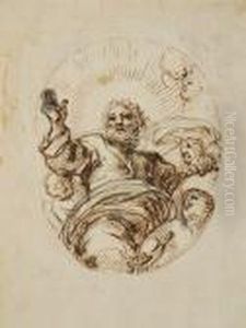 Dio Padre Benedicente Circondato Dagli Angeli In Gloria by Annibale Carracci
