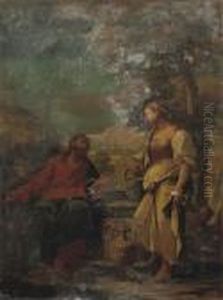 Christ With The Woman Of Samaria by Annibale Carracci
