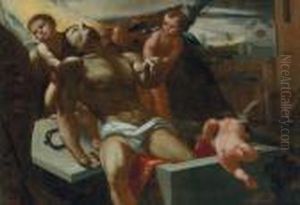Die Grablegung Christi Durch Engel by Annibale Carracci