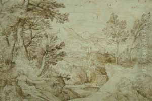 Figure In A Classical Landscape by Annibale Carracci