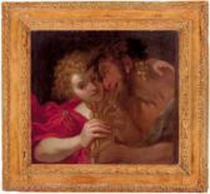 Giovane Pastore Con Satiro by Annibale Carracci