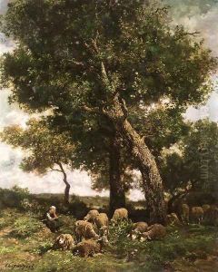 On the Pasture by Charles Emile Jacque