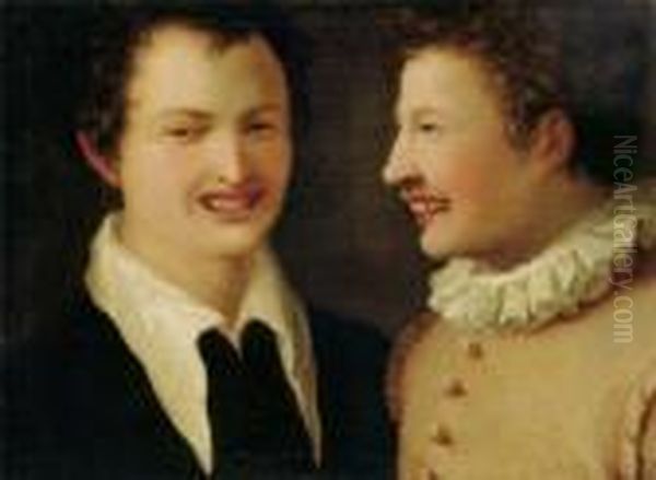 (bologna 1560 - 1609 Rome), School Of "la Risata". Two Boys Laughing. Circa 1600. - view 1