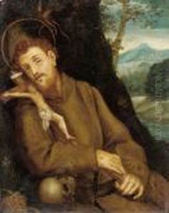 San Francesco In Meditazione by Annibale Carracci