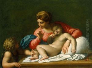 Maria Med Jesusbarnet Och Johannes Doparen by Annibale Carracci