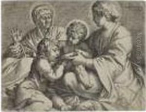 Madonna And Child With Saints Elizabeth And John Thebaptist by Annibale Carracci