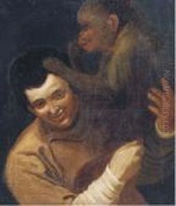 Man With A Monkey by Annibale Carracci