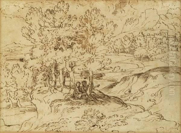 Figures Under Trees - view 1