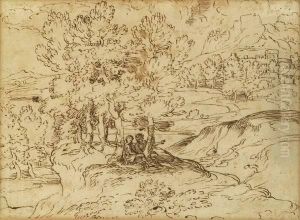 Figures Under Trees by Annibale Carracci