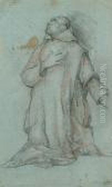 Kneeling Monk (recto); Studies Of Monks(verso) - view 1