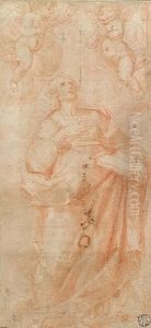 Kneeling Monk (recto); Studies Of Monks(verso) by Annibale Carracci