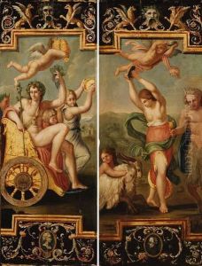 Scenes From The Decoration Of
The The Farnese Palace: The Triumphof Bacchus And Ariadne; And Thetis
Carried To The Bridal Chamber Ofpeleus by Annibale Carracci