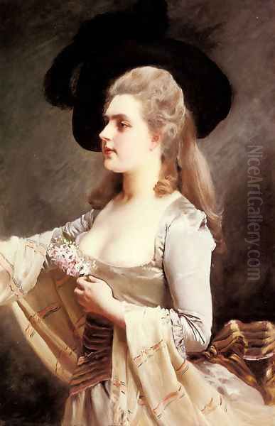 An Elegant Lady in a Black Hat - view 1