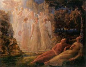 Le Poème de l'âme - L'Échelle d'or (The Poem of the Soul - The Golden Ladder) by Anne-Francois-Louis Janmot