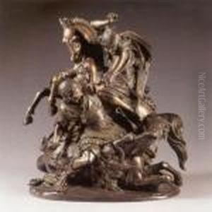 Combat Of Two Warriors by Albert-Ernest Carrier-Belleuse