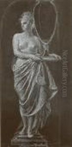 Study Of A Classical Female Statue by Pierre Carrier-Belleuse