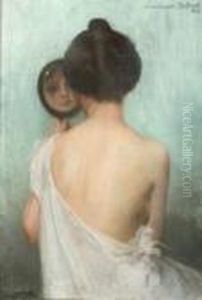 Jeune Femme Au Miroir by Pierre Carrier-Belleuse