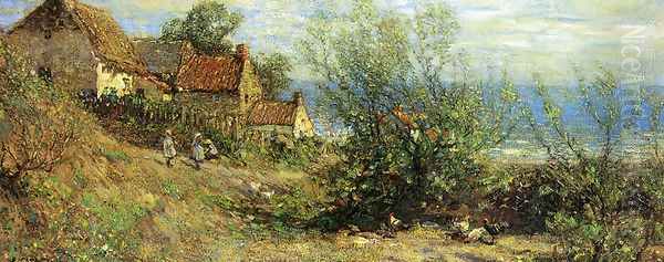 Children Playing near a Cottage - view 1