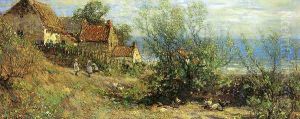 Children Playing near a Cottage by Frederick William Jackson