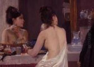 Bilder Seiner Hand In Den Museen
 Dunkirchen, Paris Sowie Versaille. Der Maler Erhielt Nach Ehrungen 1887
 Im Jahr 1889 Die Silbermedaille Der Weltausstellung.
 Herrenbesuch Bei Der Toilette Einer Dame