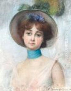 A Portrait Of A Lady In A Spring Bonnet