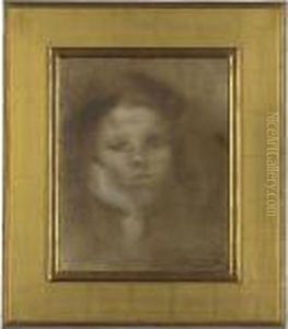 Portrait Of A Young Girl by Eugene Carriere