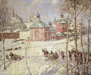 The Kremlin Moscow under snow by Frederick William Jackson