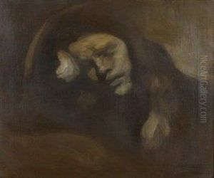 Jeune Fille Appuyee Sur Sa Main by Eugene Carriere