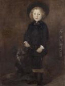 Portrait D'enfant Au Chien by Eugene Carriere
