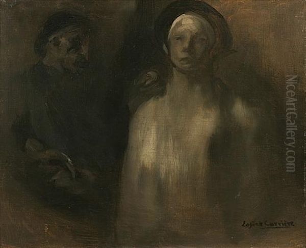 Deux Personnages, L'un De Face, L'autre De Profil - view 1