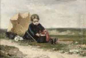 Enfant A L'ombrelle Et Au Shako by Eugene Carriere