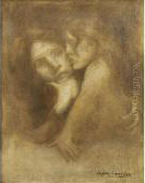Maternite [ ; Maternity; Signed And Dated Lower Right ; Oil On Canvas] by Eugene Carriere