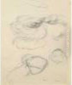 Feuille D'etude, Femme Et Chevelure by Eugene Carriere