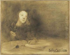Jeune Fille Au Livre by Eugene Carriere