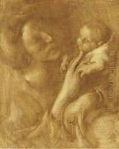 Madame Elise-delvolve Et Sa Fille by Eugene Carriere