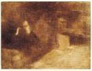Personnages Autour D'une Table by Eugene Carriere