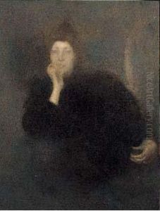 Portrait De Femme Pensive by Eugene Carriere
