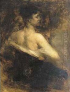 Portrait De Femme De Dos by Eugene Carriere