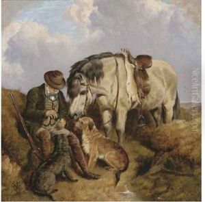 A tipple for the gamekeeper by Charles Jones