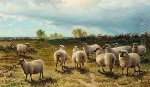 Sheep on a heath - view 1
