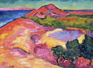 Coast Scene with Red Hill by Alexei Jawlensky