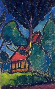 Landscape with a Red Roof by Alexei Jawlensky