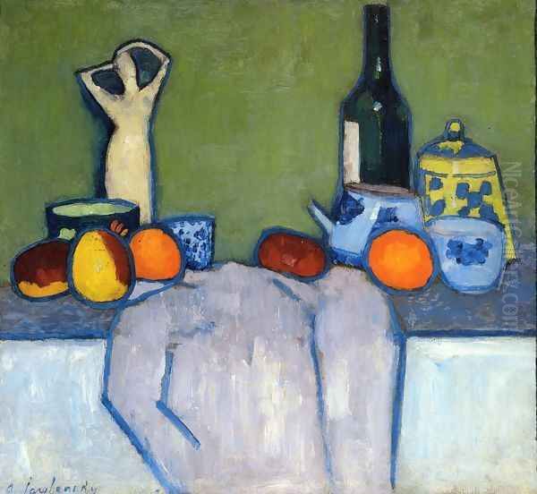 Still Life with Fruit, Figurine and Bottle - view 1