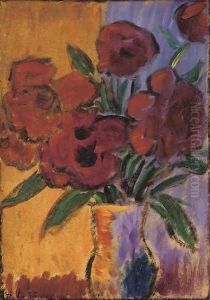 Grosses Stilleben (Rote Blumen in Vase) by Alexei Jawlensky