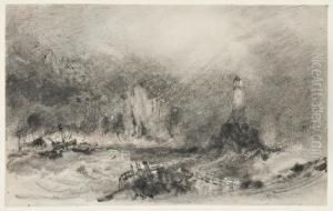 The Longships Lighthouse by Henry Barlow Carter